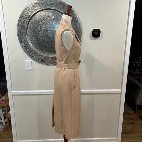 NWT $795 Alice and Olivia Conan Vegan Leather, belted long dress- Size XS - Picture 6 of 11